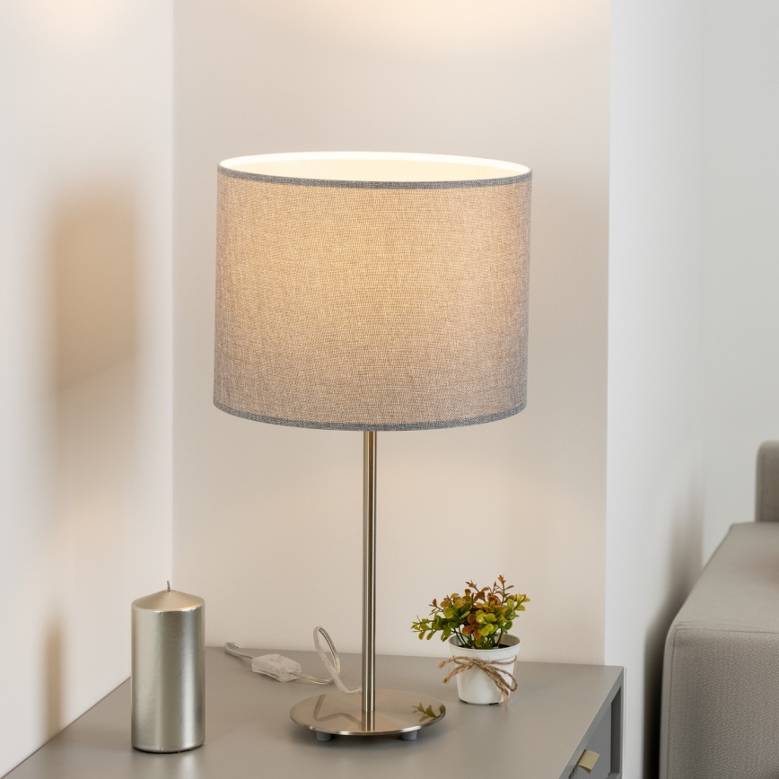 Eglo - LED  Настолна лампа TUNJA 1xE27/60W/230V 38,5 см матов хром/сив