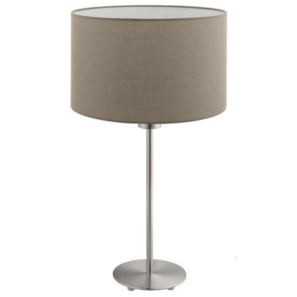 Eglo - LED  Настолна лампа TUNJA 1xE27/60W/230V 38,5 см матов хром/таупе