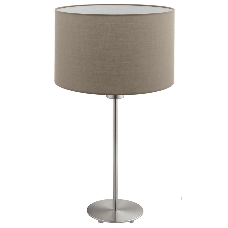 Eglo - LED  Настолна лампа TUNJA 1xE27/60W/230V 38,5 см матов хром/таупе