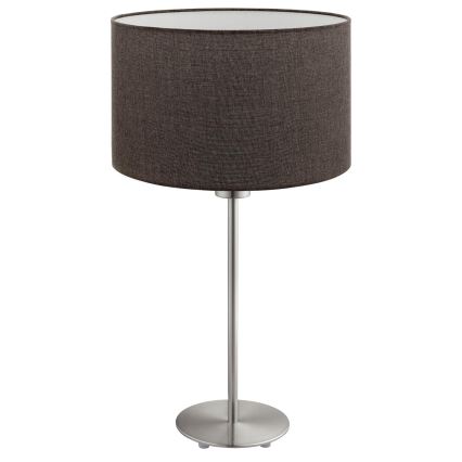 Eglo - LED  Настолна лампа TUNJA 1xE27/60W/230V 38,5 см матов хром/кафяв