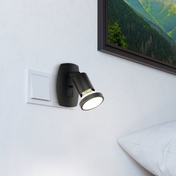 Eglo - LED осветително тяло за контакт 1xGU10/4,5W/230V черно