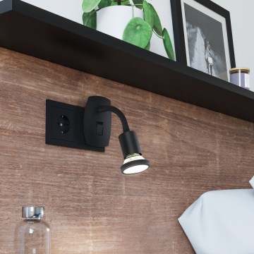 Eglo - LED осветително тяло за контакт 1xGU10/4,5W/230V черно