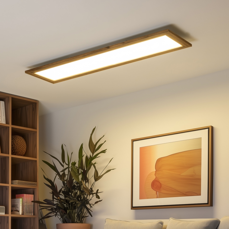 Eglo - LED Панел за повърхностен монтаж SALOBRENA-RW WOOD LED/34W/230V 2700/4000K 124x34 см кафяв
