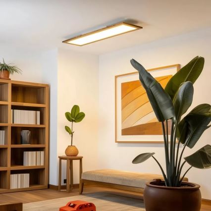Eglo - LED Панел за повърхностен монтаж SALOBRENA-RW WOOD LED/34W/230V 2700/4000K 124x34 см кафяв
