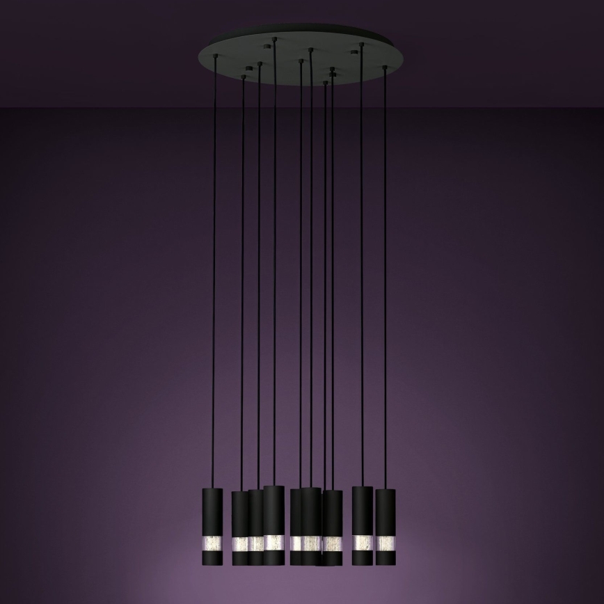 Eglo - LED Пендел 10xGU10/4,6W/230V черен