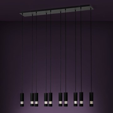 Eglo - LED Пендел 10xGU10/4,6W/230V черен