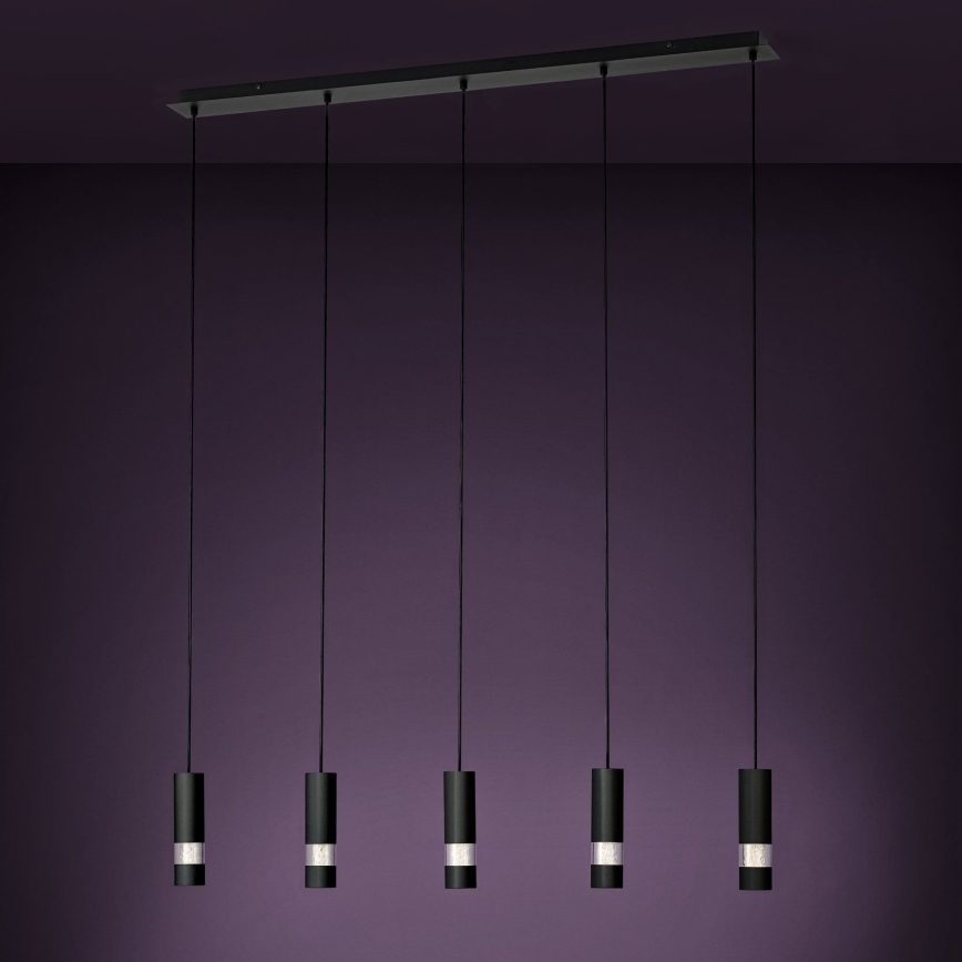 Eglo - LED Пендел 5xGU10/4,6W/230V черен
