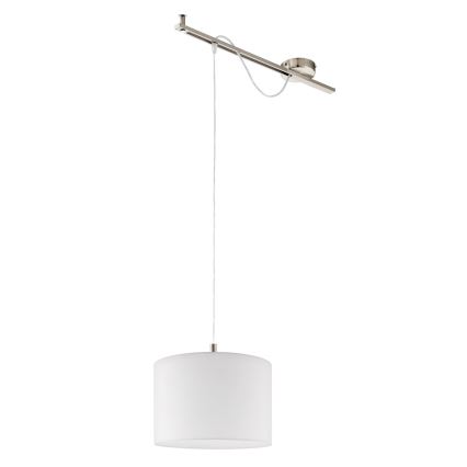 Eglo - LED  Пендел CALCENA 1xE27/60W/230V матов хром/бял