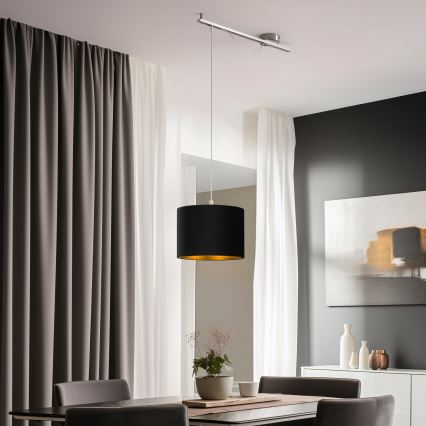 Eglo - LED Пендел CALCENA 1xE27/60W/230V хром/черен