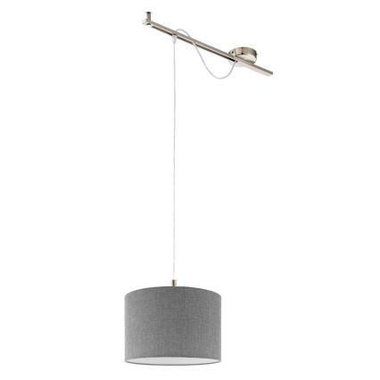 Eglo - LED Пендел CALCENA 1xE27/60W/230V хром/сив