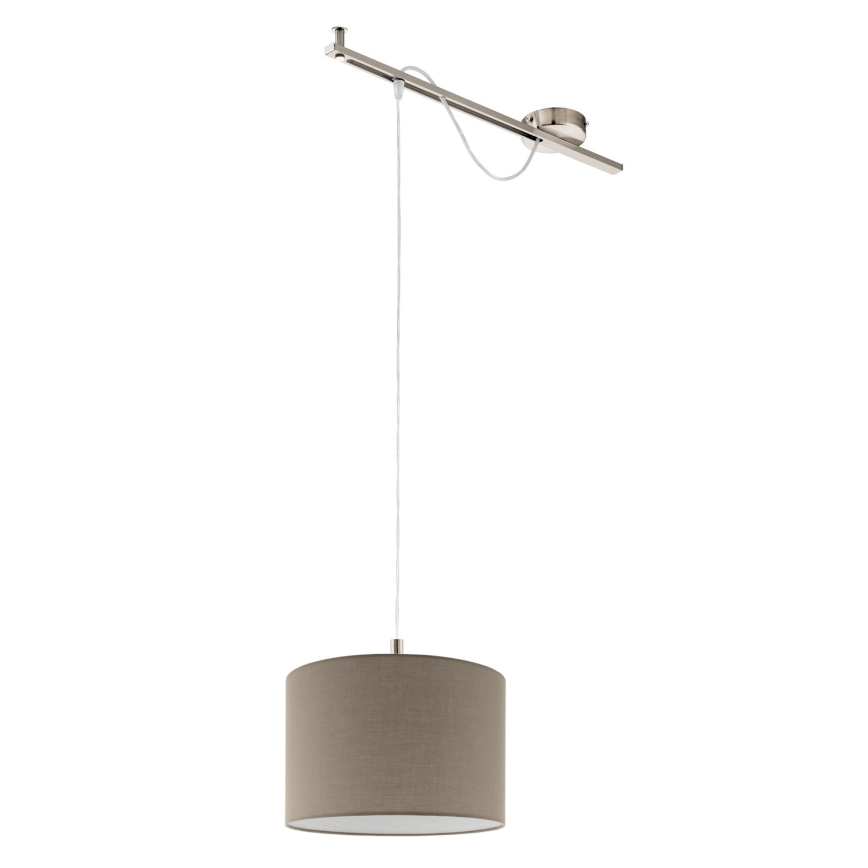 Eglo - LED Пендел CALCENA 1xE27/60W/230V хром/таупе