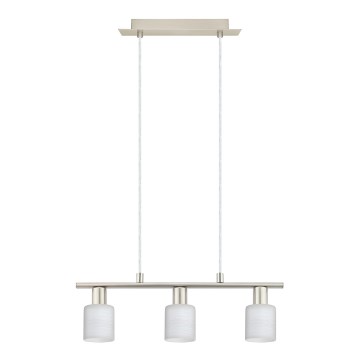 Eglo - LED Пендел MY CHOICE 3xE14/4W/230V матов хром/бял