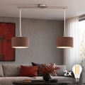 Eglo - LED пендел на кабел TUNJA 2xE27/60W/230V матов хром/кафяв