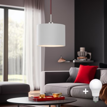 Eglo - LED Пендел TUNJA 1xE27/60W/230V бял
