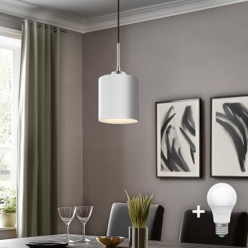Eglo - LED Пендел TUNJA 1xE27/60W/230V бял