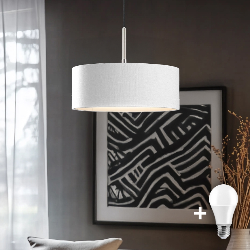 Eglo - LED Пендел TUNJA 1xE27/60W/230V бял