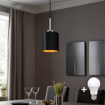 Eglo - LED Пендел TUNJA 1xE27/60W/230V черен