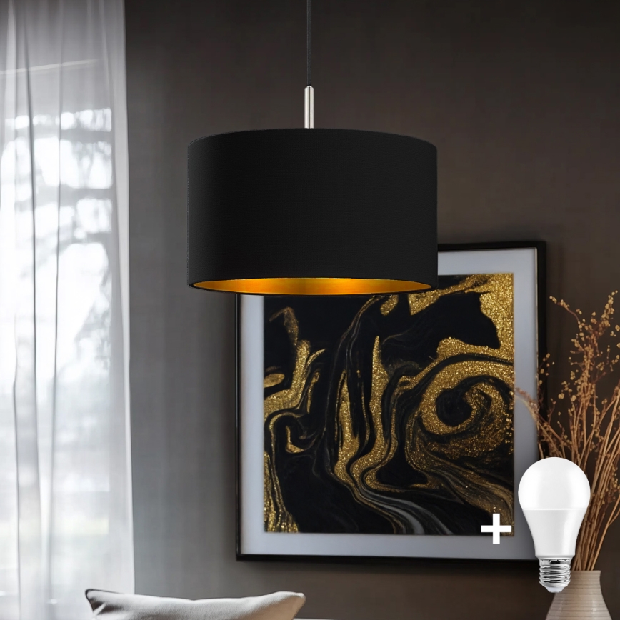 Eglo - LED Пендел TUNJA 1xE27/60W/230V черен