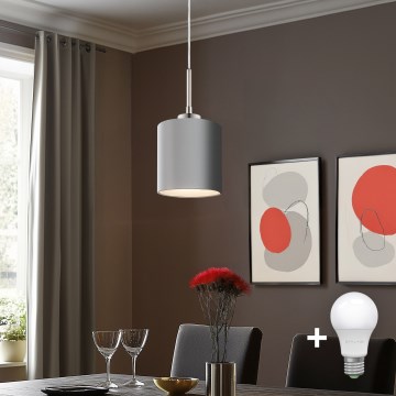 Eglo - LED Пендел TUNJA 1xE27/60W/230V сив