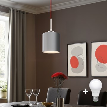 Eglo - LED Пендел TUNJA 1xE27/60W/230V сив