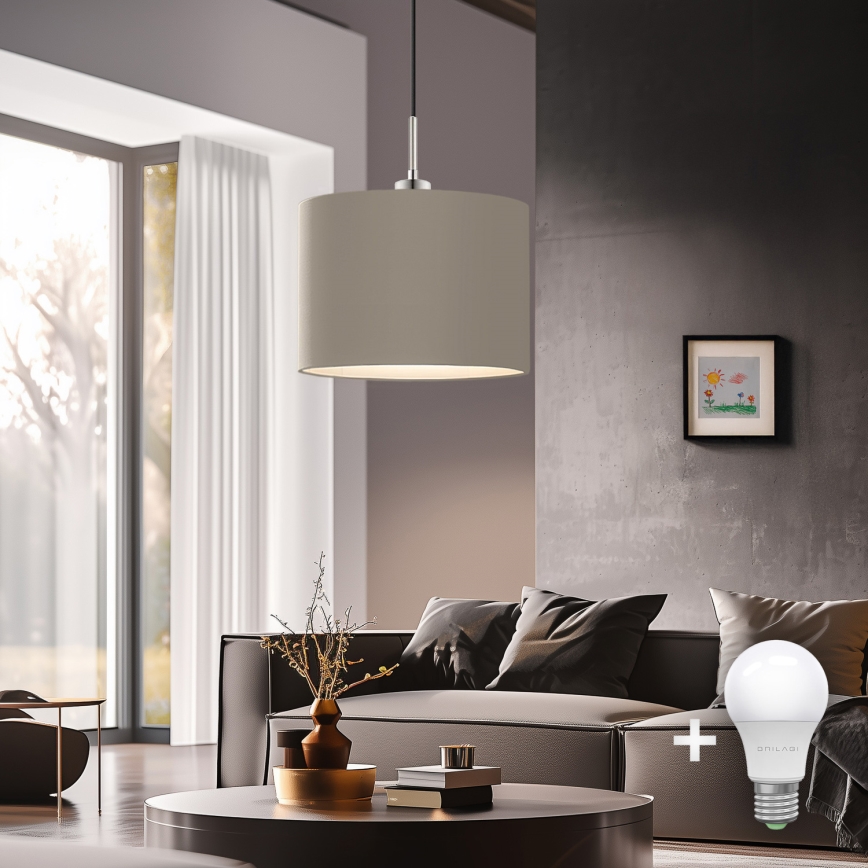 Eglo - LED Пендел TUNJA 1xE27/60W/230V таупе