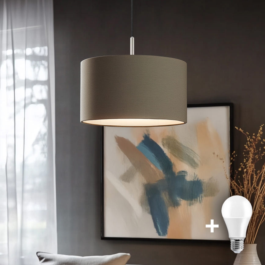 Eglo - LED Пендел TUNJA 1xE27/60W/230V таупе