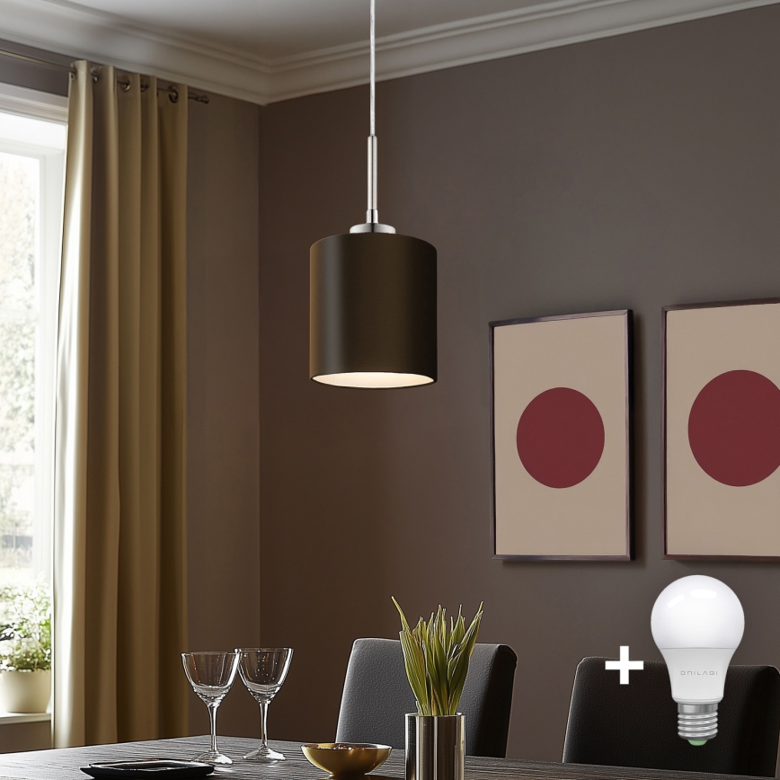 Eglo - LED Пендел TUNJA 1xE27/60W/230V кафяв