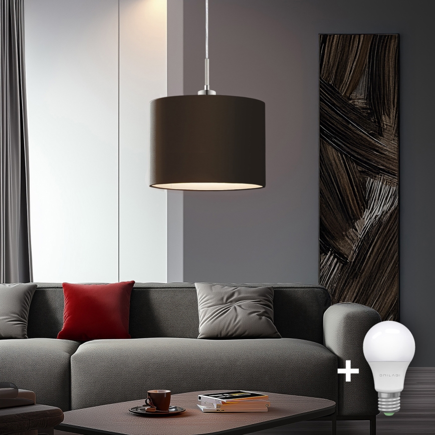 Eglo - LED Пендел TUNJA 1xE27/60W/230V кафяв