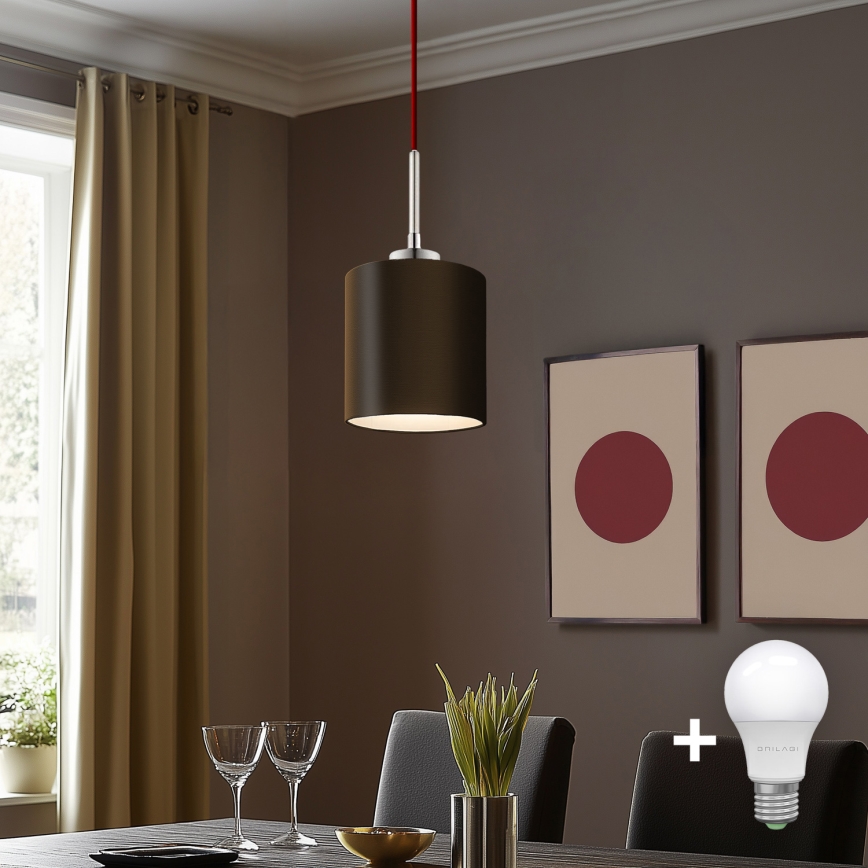 Eglo - LED Пендел TUNJA 1xE27/60W/230V кафяв