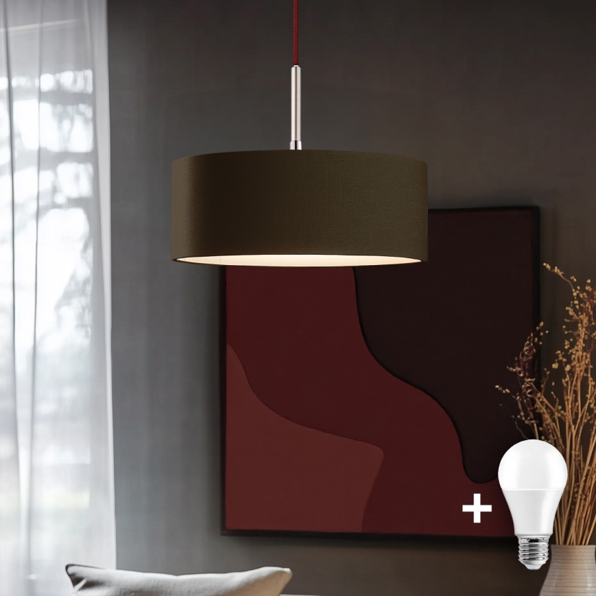 Eglo - LED Пендел TUNJA 1xE27/60W/230V кафяв