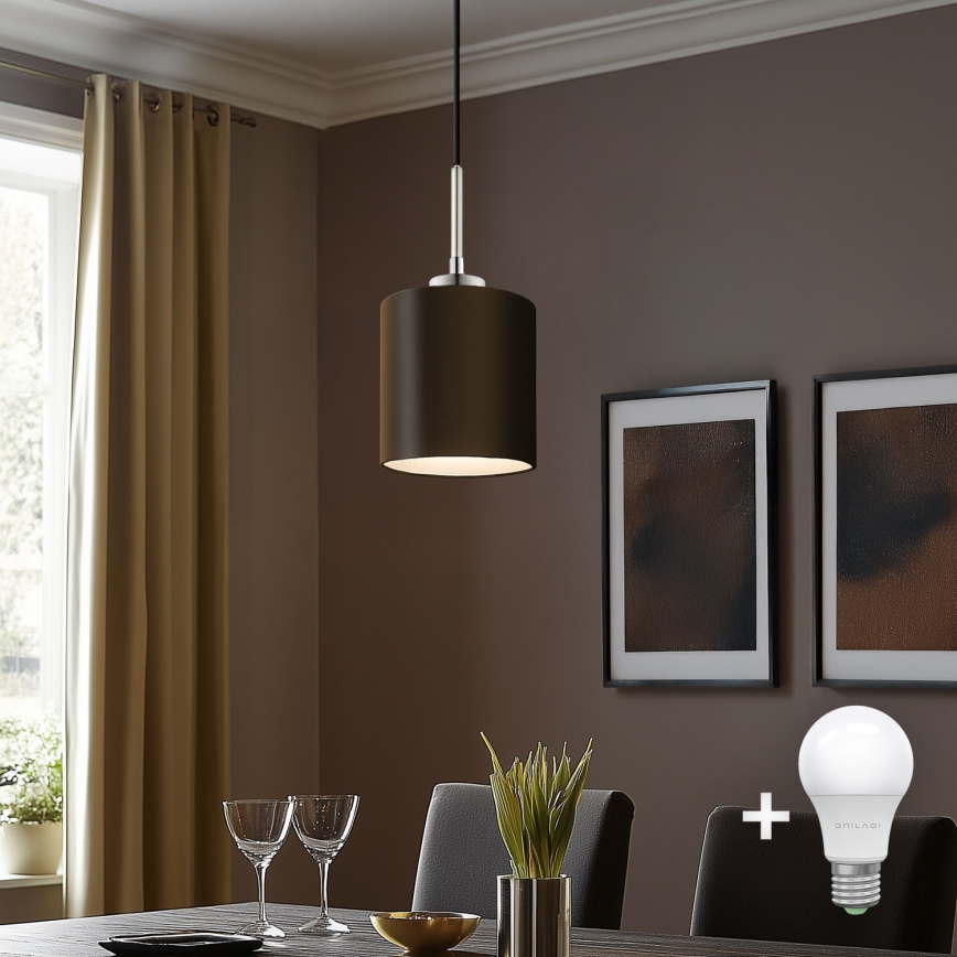 Eglo - LED Пендел TUNJA 1xE27/60W/230V кафяв