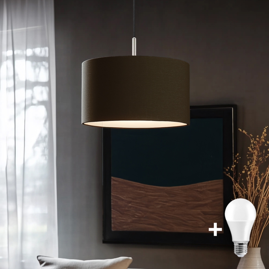 Eglo - LED Пендел TUNJA 1xE27/60W/230V кафяв