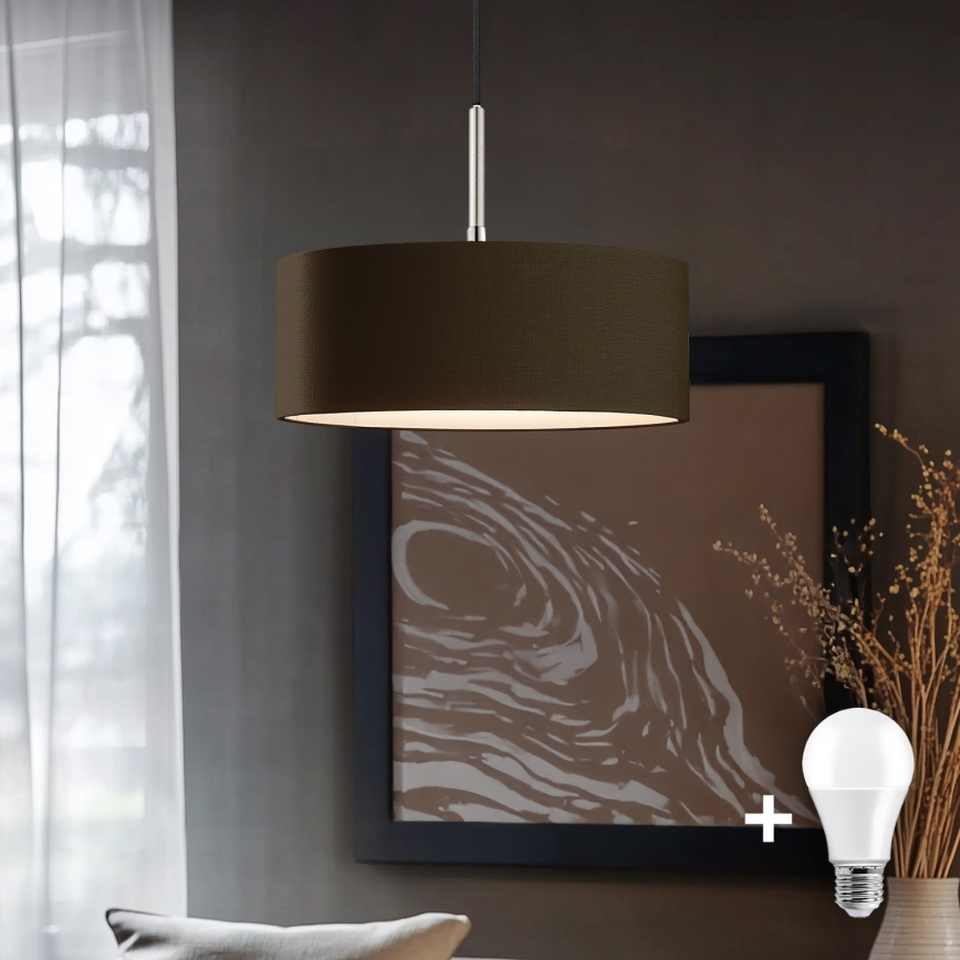 Eglo - LED Пендел TUNJA 1xE27/60W/230V кафяв