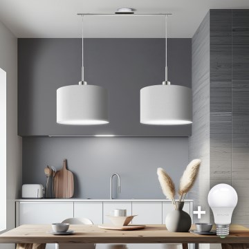 Eglo - LED Пендел TUNJA 2xE27/60W/230V бял