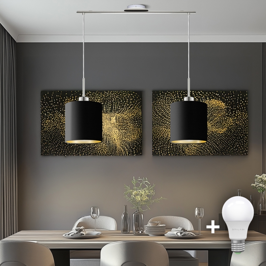 Eglo - LED Пендел TUNJA 2xE27/60W/230V черен