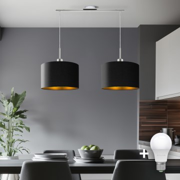 Eglo - LED Пендел TUNJA 2xE27/60W/230V черен
