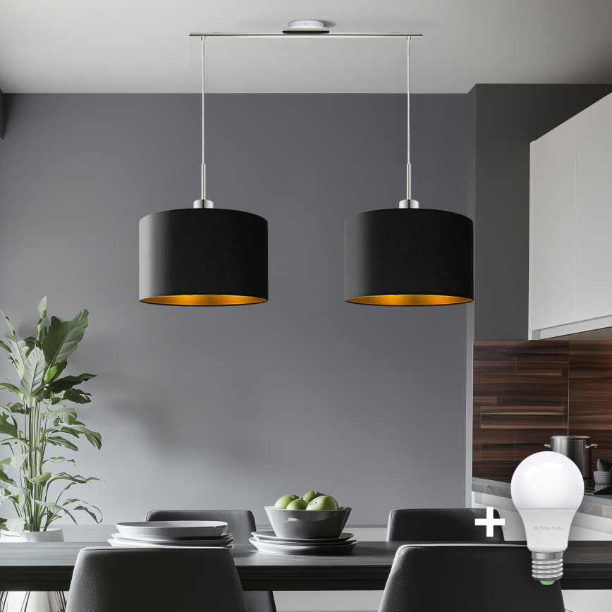 Eglo - LED Пендел TUNJA 2xE27/60W/230V черен