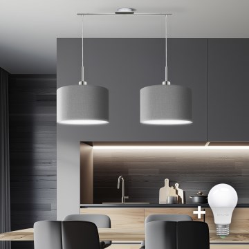 Eglo - LED Пендел TUNJA 2xE27/60W/230V сив