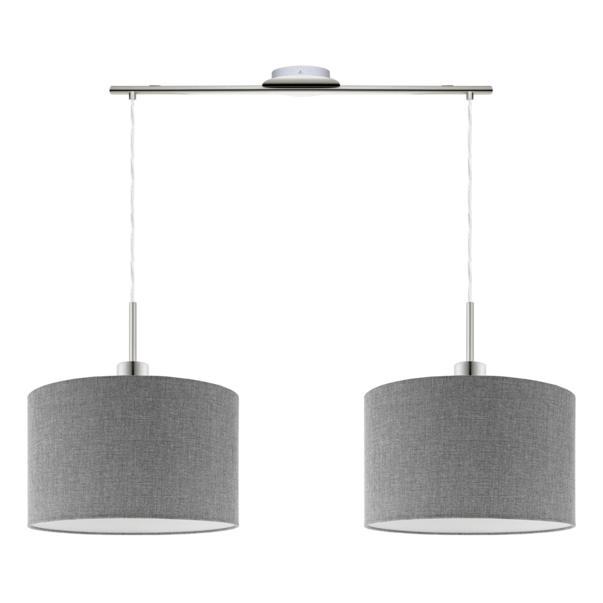 Eglo - LED Пендел TUNJA 2xE27/60W/230V сив