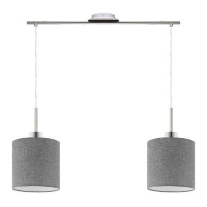 Eglo - LED Пендел TUNJA 2xE27/60W/230V сив