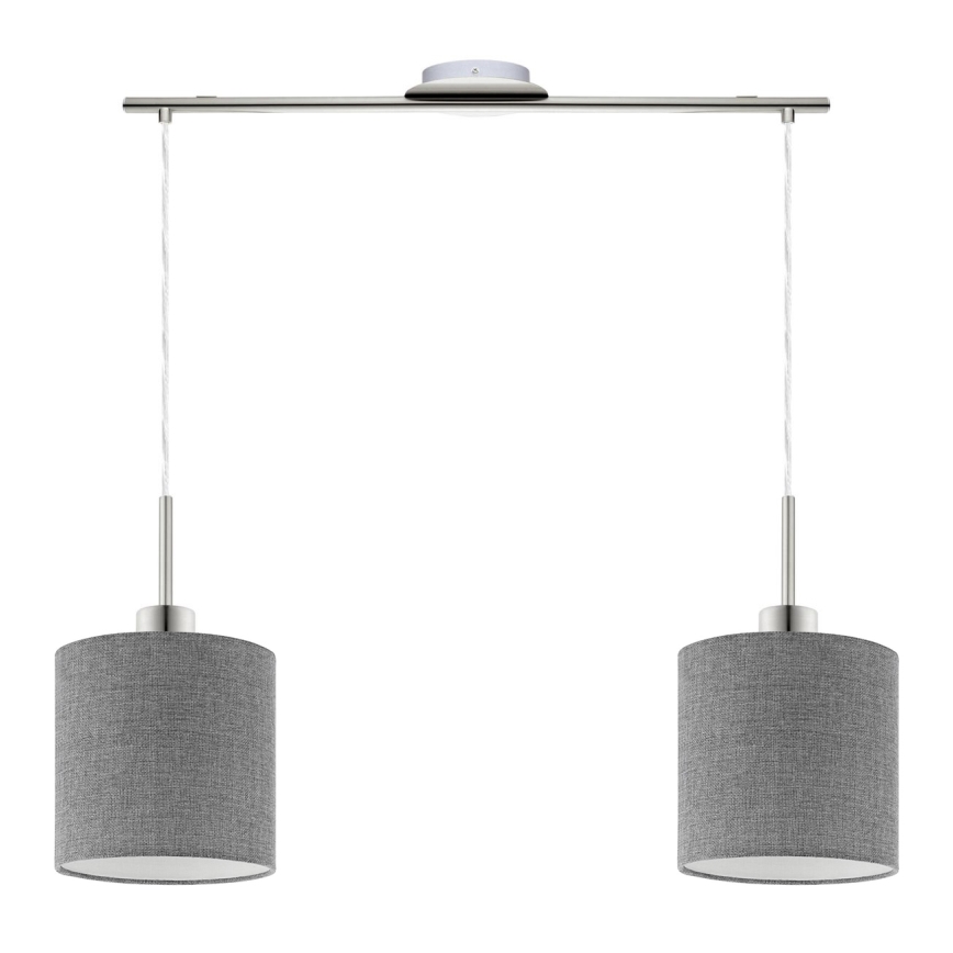 Eglo - LED Пендел TUNJA 2xE27/60W/230V сив