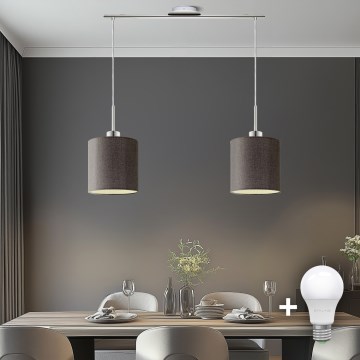 Eglo - LED Пендел TUNJA 2xE27/60W/230V кафяв