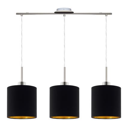 Eglo - LED  Пендел TUNJA 3xE27/60W/230V черен