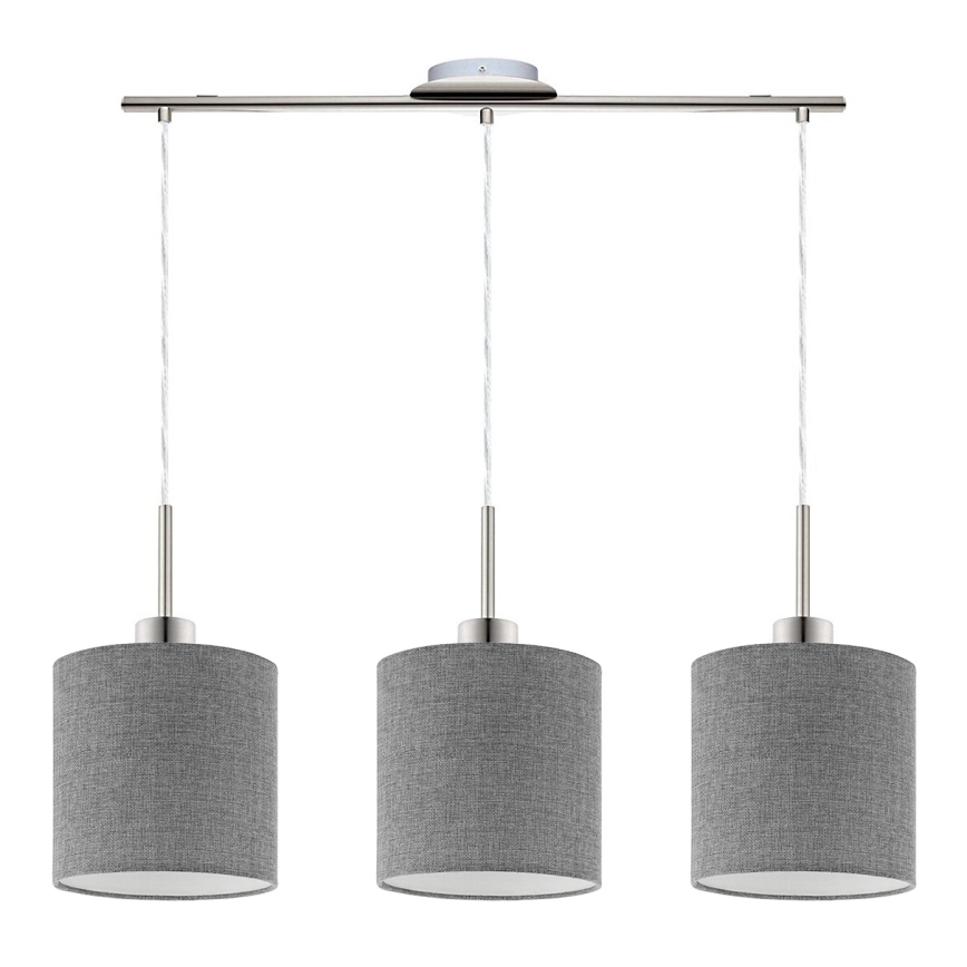 Eglo - LED Пендел TUNJA 3xE27/60W/230V сив