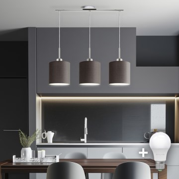 Eglo - LED  Пендел TUNJA 3xE27/60W/230V кафяв