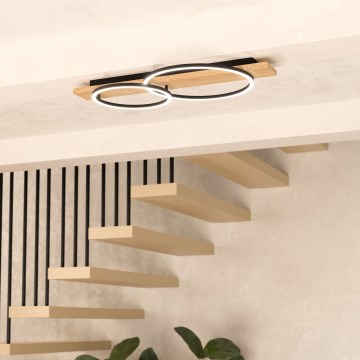 Eglo - LED Плафониера 2xLED/12W/230V 3000K бежов/черен