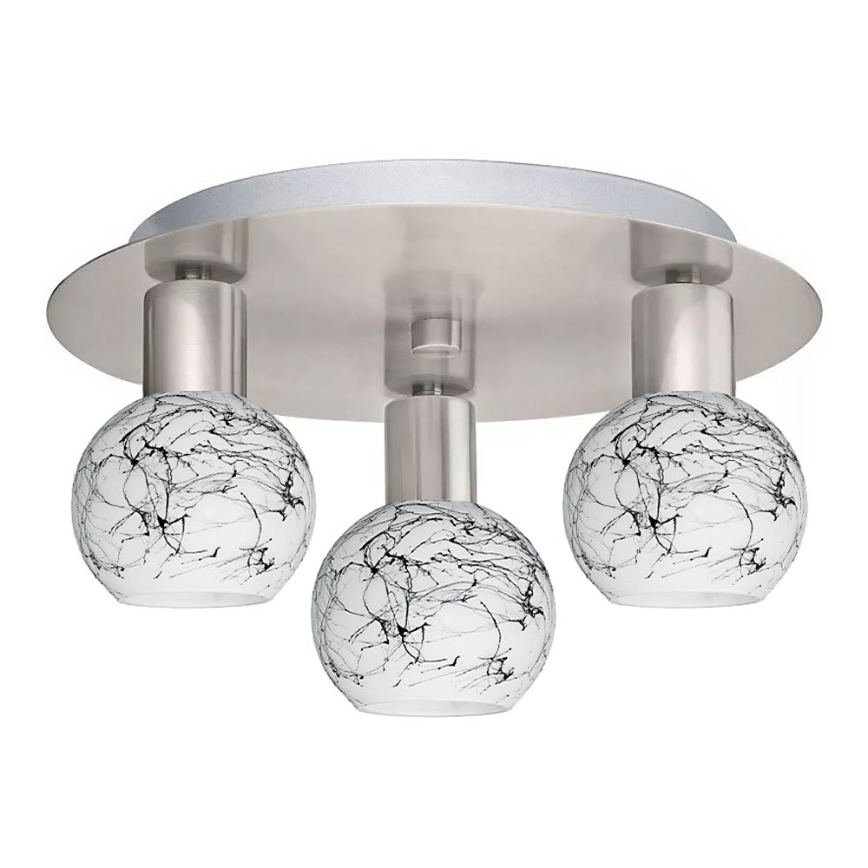 Eglo - LED Плафониера MY CHOICE 3xE14/4W/230V матов хром/бял/черен