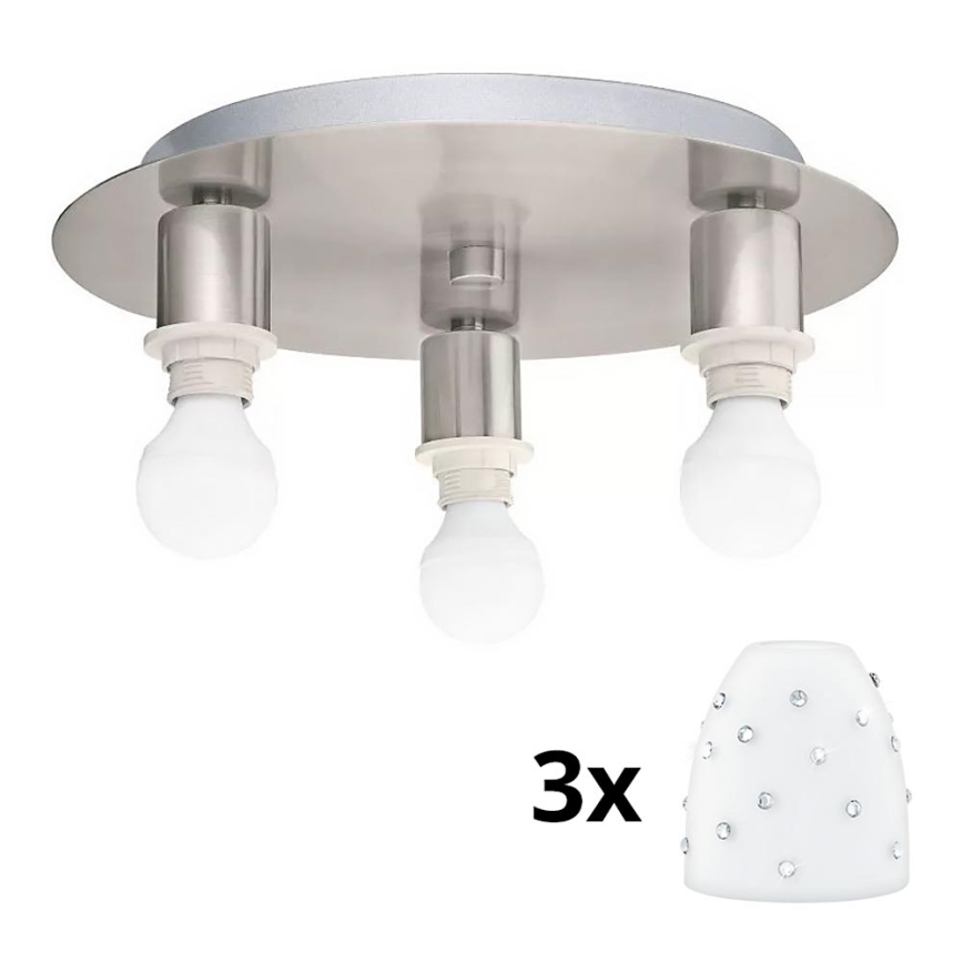 Eglo - LED Плафониера MY CHOICE 3xE14/4W/230V матов хром/бял