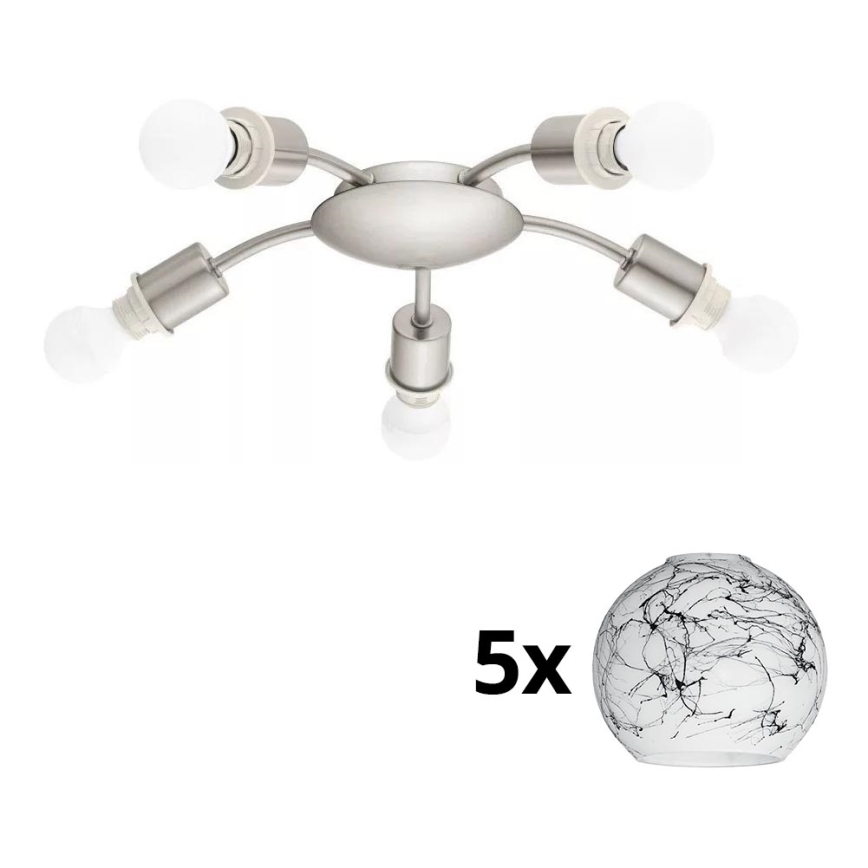 Eglo - LED Плафониера MY CHOICE 5xE14/4W/230V  матов хром/бял/черен