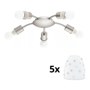 Eglo - LED Плафониера MY CHOICE 5xE14/4W/230V  матов хром/бял